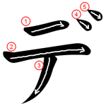 Katakana "デ-de" Stroke Order