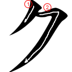Katakana "ク-ku" Stroke Order