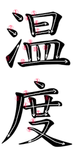 Stroke Order for 温度