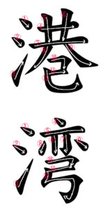 Stroke Order for 港湾