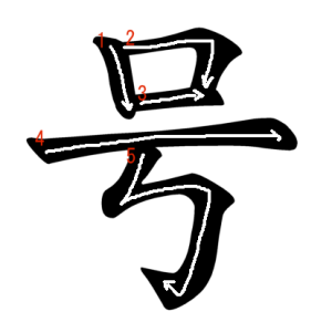 Jouyou Kanji "号" Stroke Order