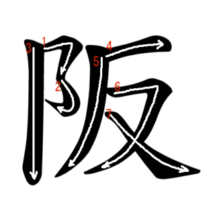 Jouyou Kanji "阪" Stroke Order