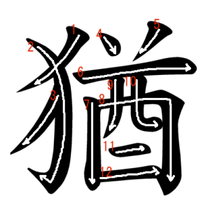 Jouyou Kanji "猶" Stroke Order