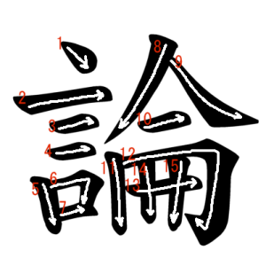 Jouyou Kanji "論" Stroke Order